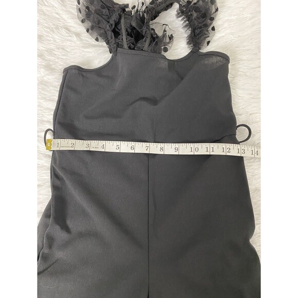 WDIRARA Girl's Jumpsuit Black Bootcut Flare Mesh Polka Dots Size 10 Years Old - Picture 7 of 14
